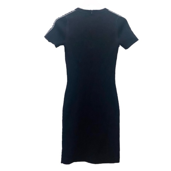 MICHAEL Michael Kors Jacquard Trimmed Ribbed Knit Bodycon Black Dress Size M - Picture 8 of 16